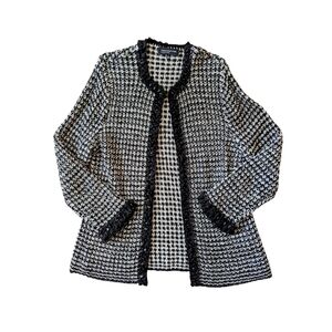 Vintage Jones New York Collection Elegant Black And white Sweater Jacket - XL